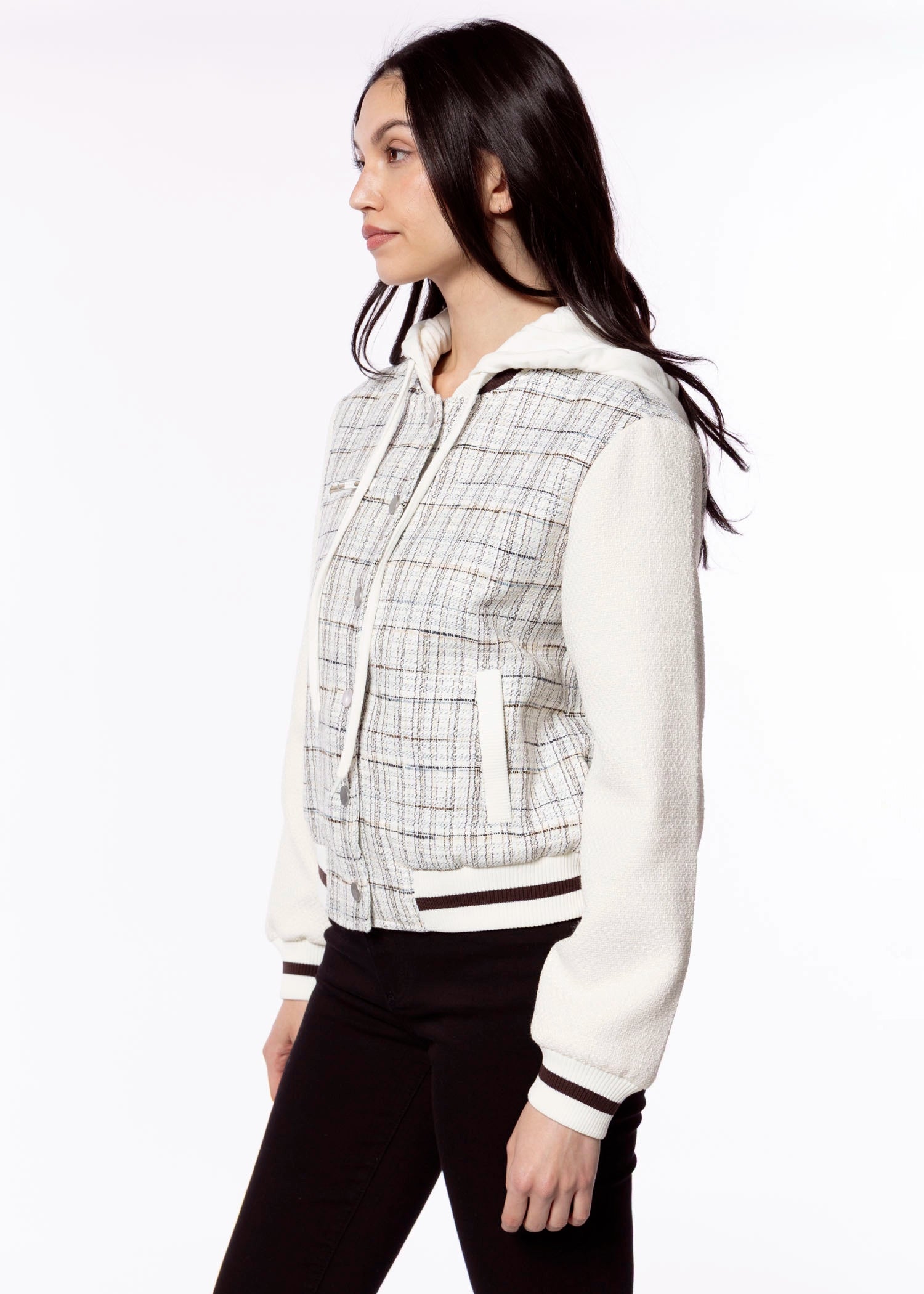 swatch_White Plaid central park west logan bomber jacket