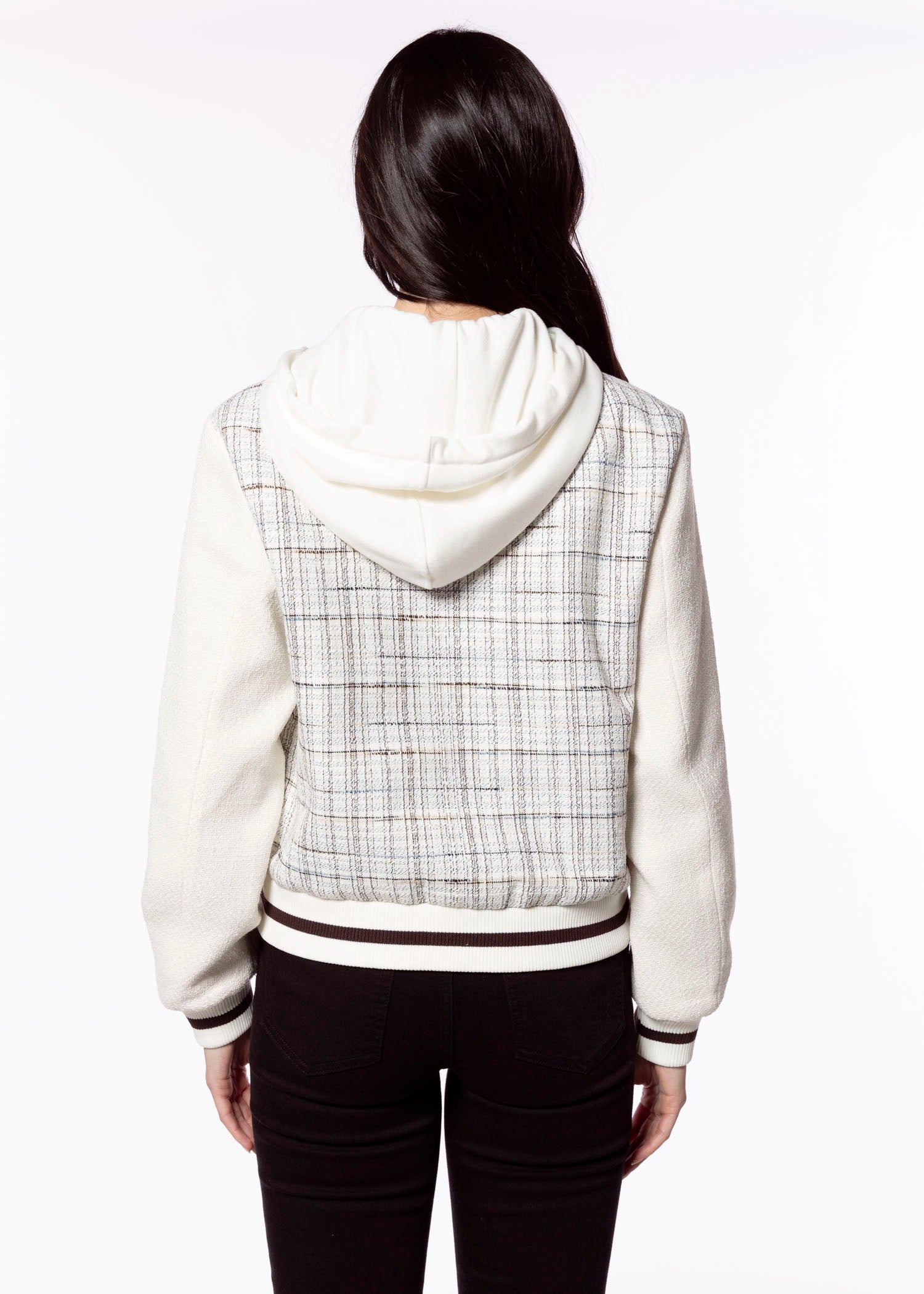 swatch_White Plaid central park west logan bomber jacket