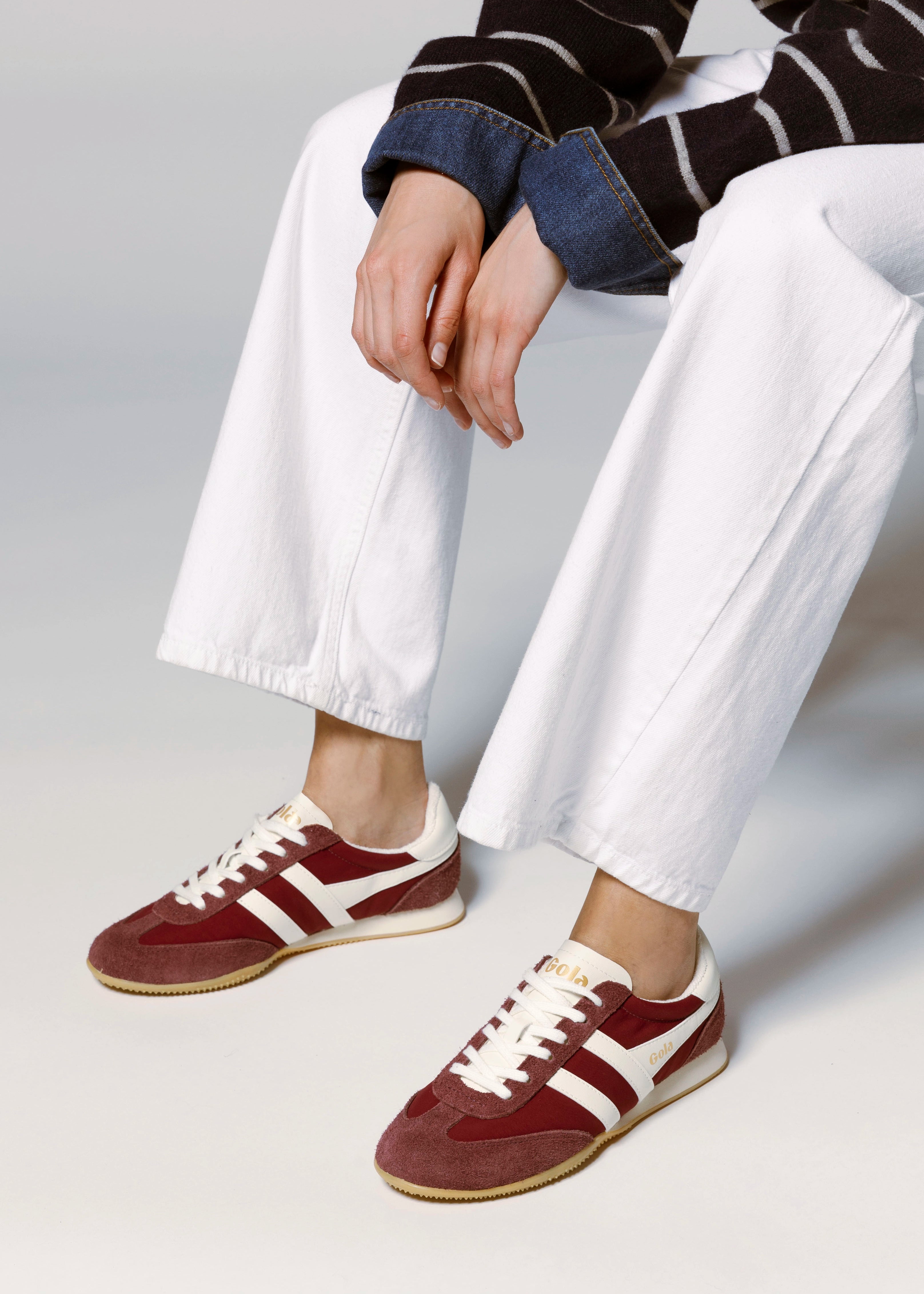 swatch_Wine/Off White gola sprinter sneaker