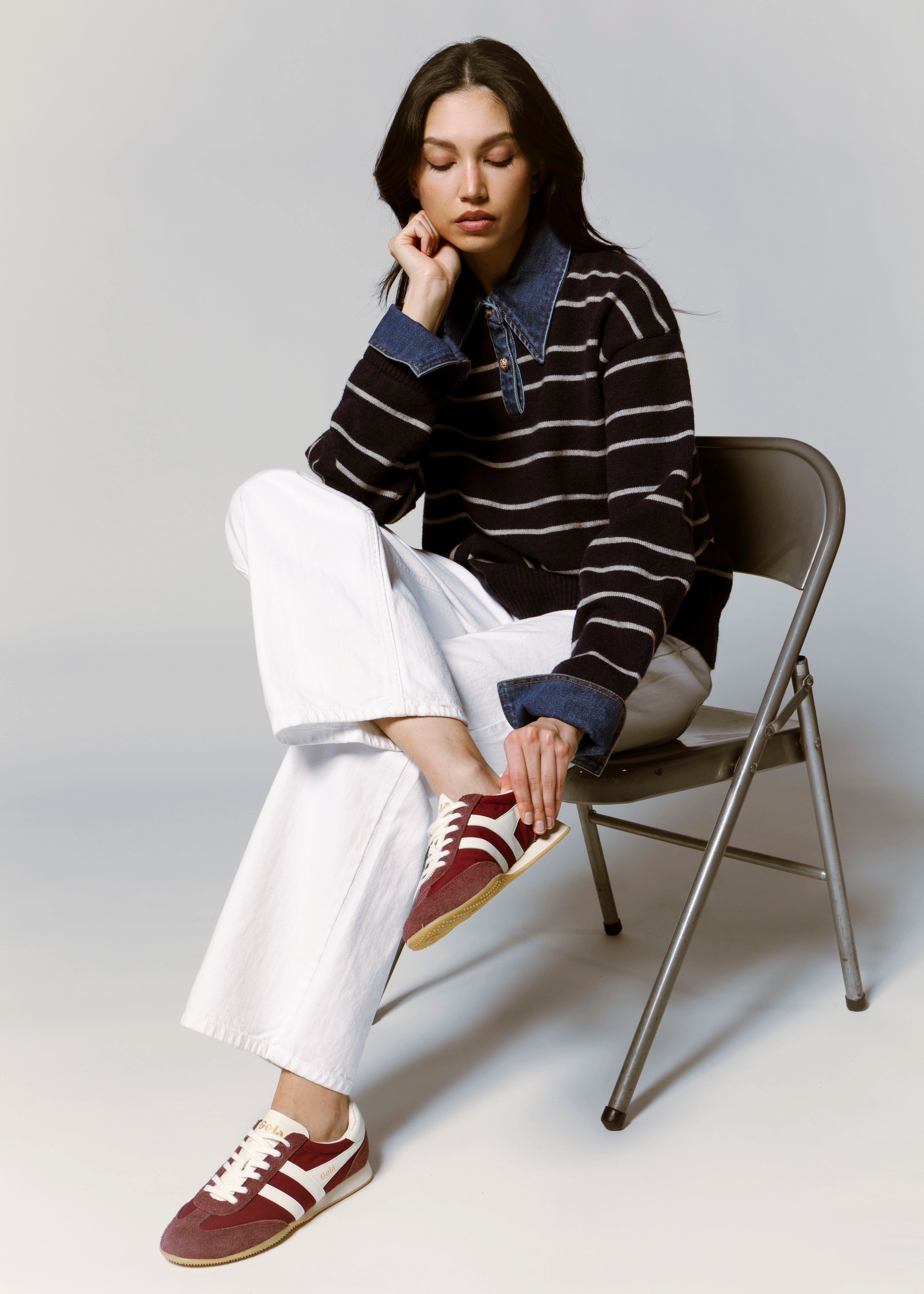 swatch_Wine/Off White gola sprinter sneaker