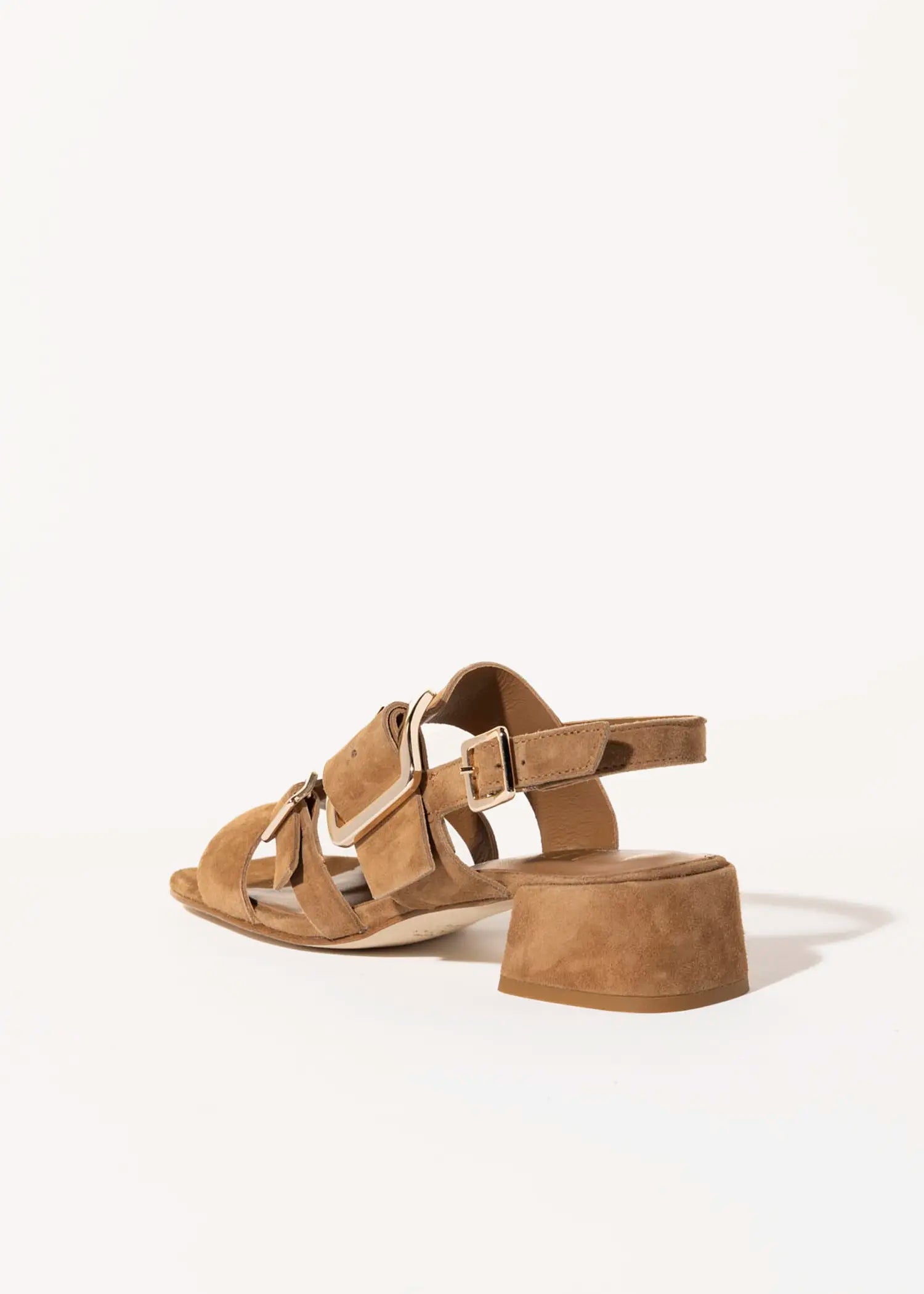 swatch_whiskey suede heeled buckle sandal heeled sandals
