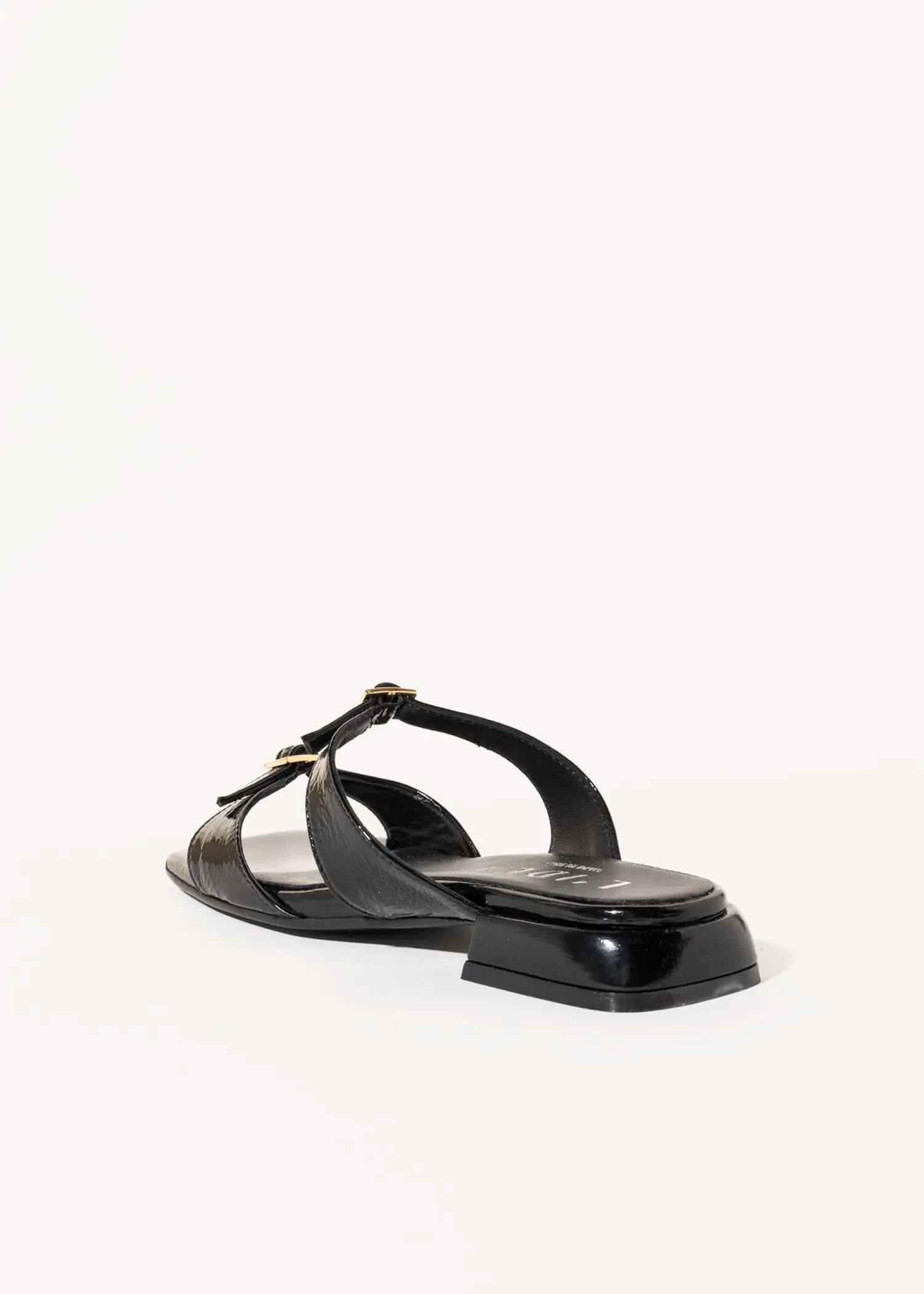 swatch_black patent laverne leather sandal flat sandals