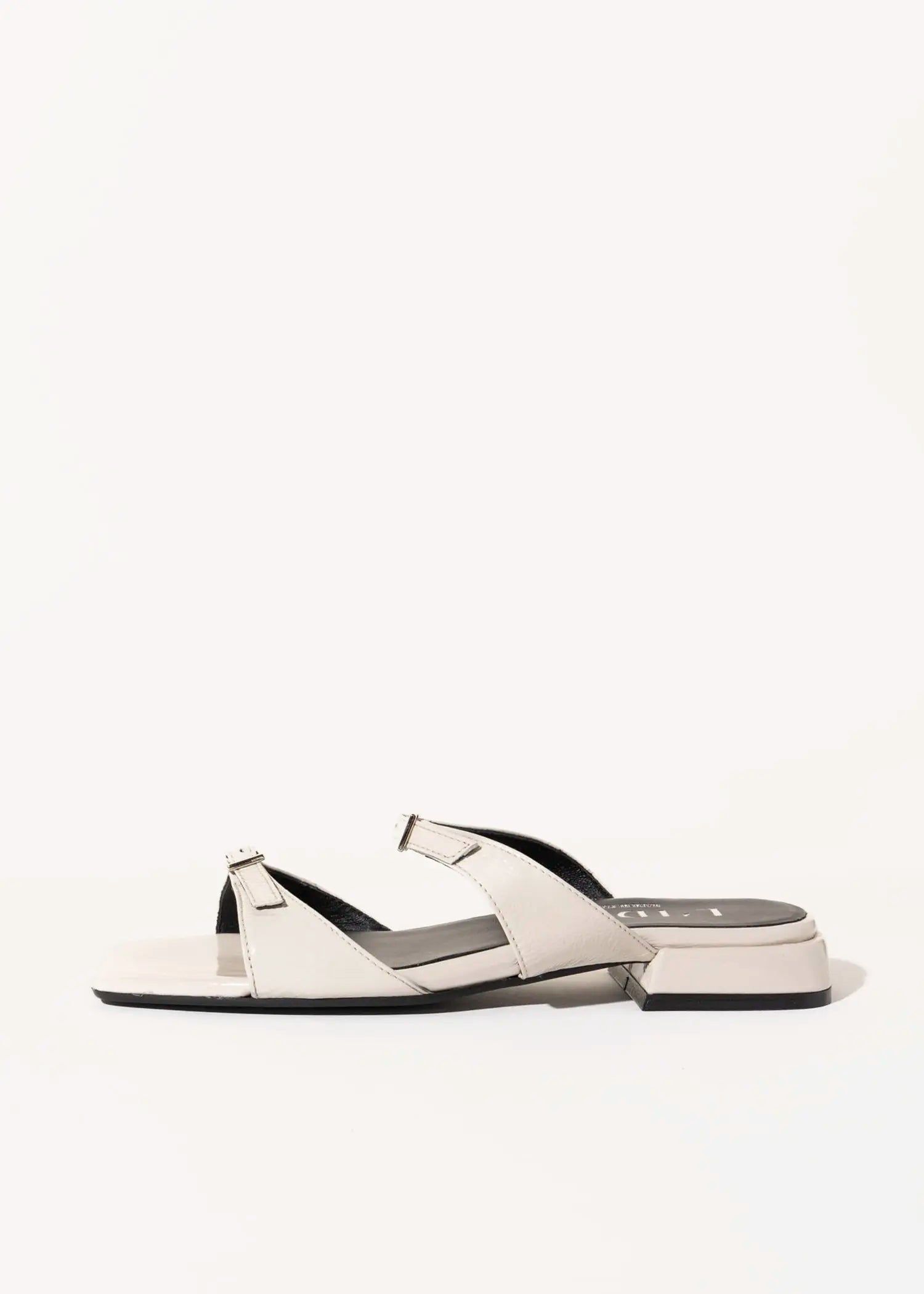 swatch_off white patent laverne leather sandal flat sandals