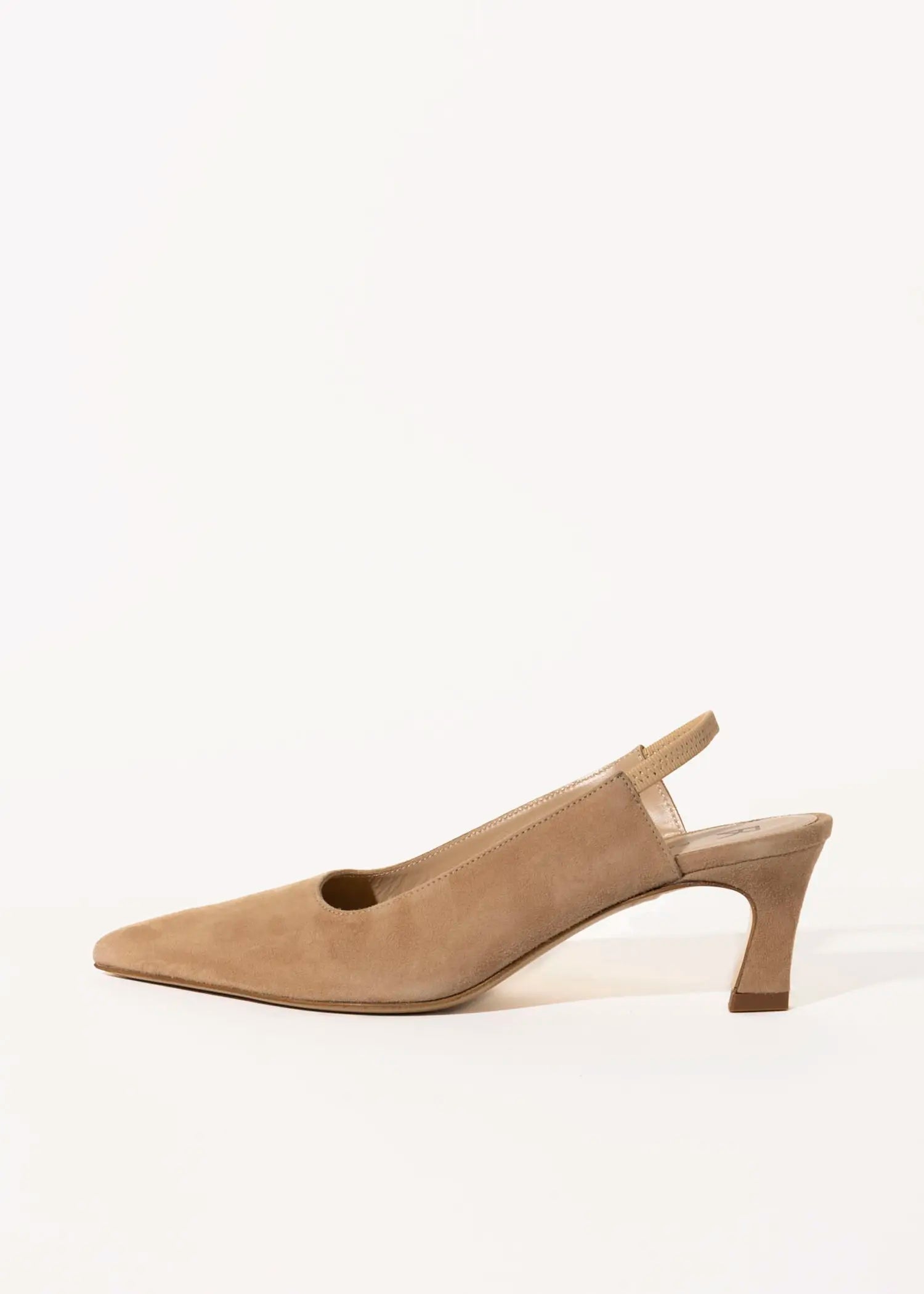 swatch_sand suede pointed toe slingback pump heels