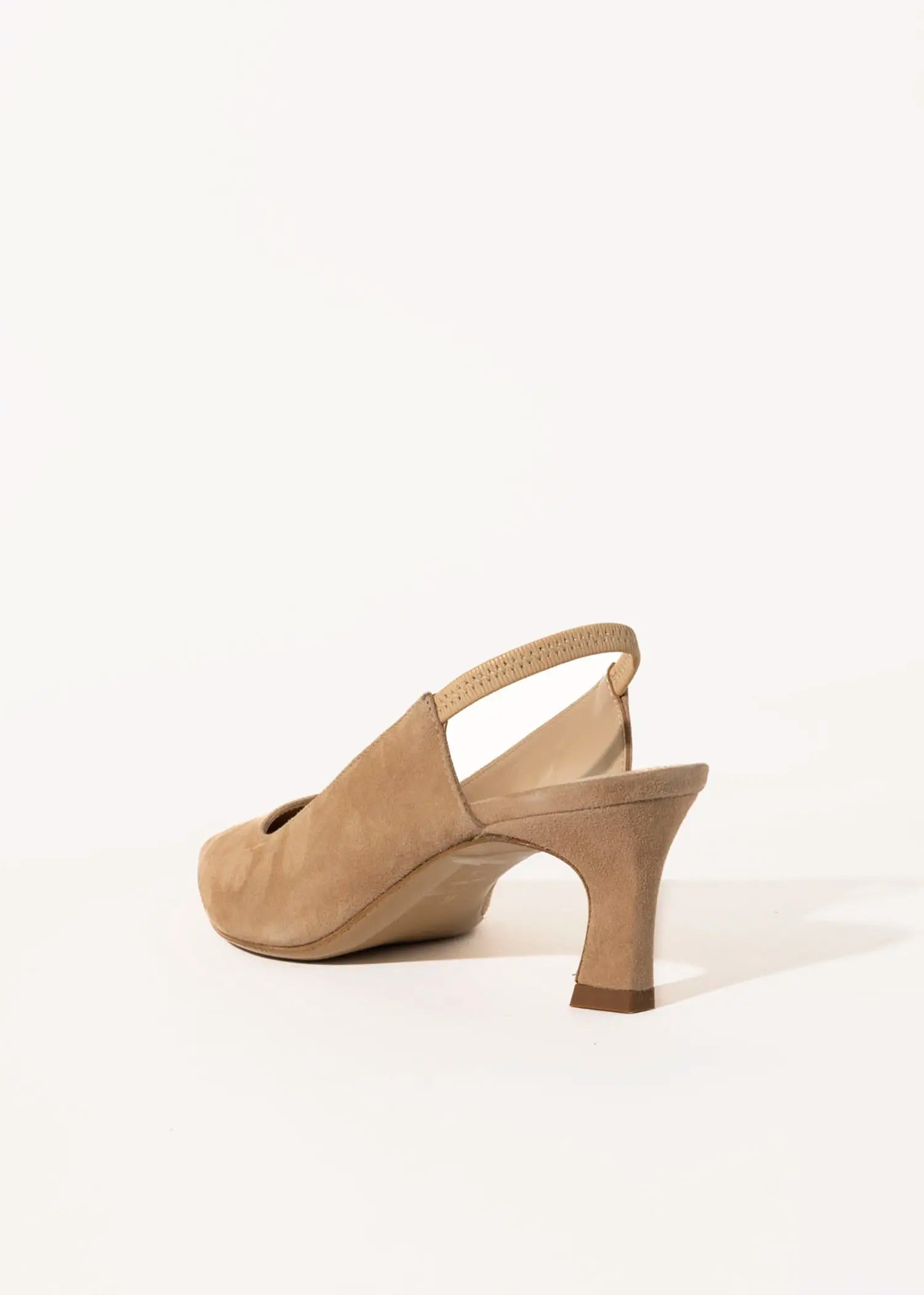 swatch_sand suede pointed toe slingback pump heels