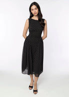 swatch_Black polka dot midi dress