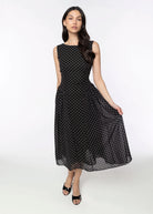 swatch_Black polka dot midi dress