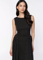 swatch_Black polka dot midi dress