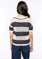 swatch_Ecru/Blue deluc chios knit polo
