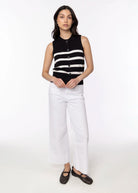 swatch_Black/Ecru deluc mykonos knit vest