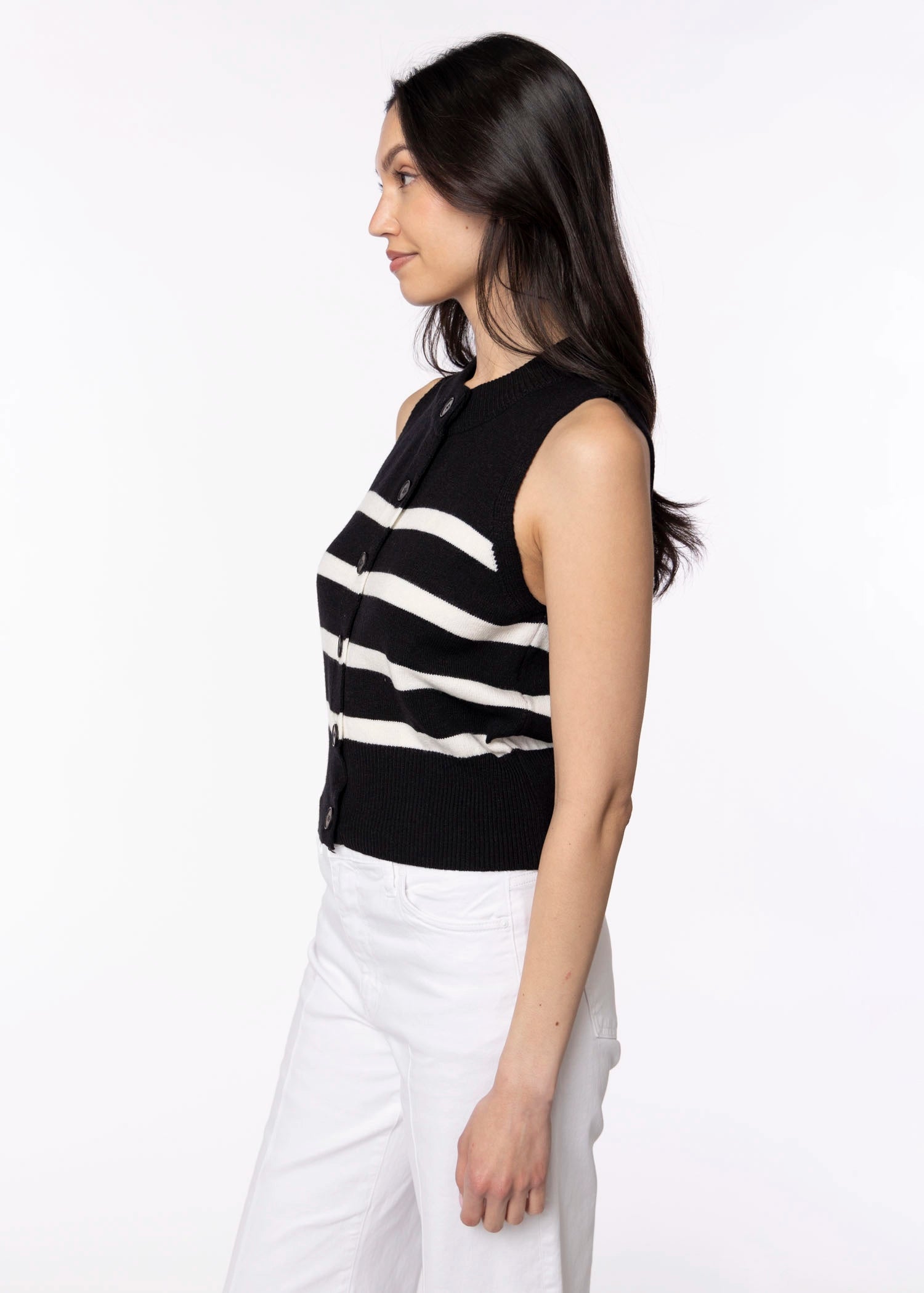 swatch_Black/Ecru deluc mykonos knit vest