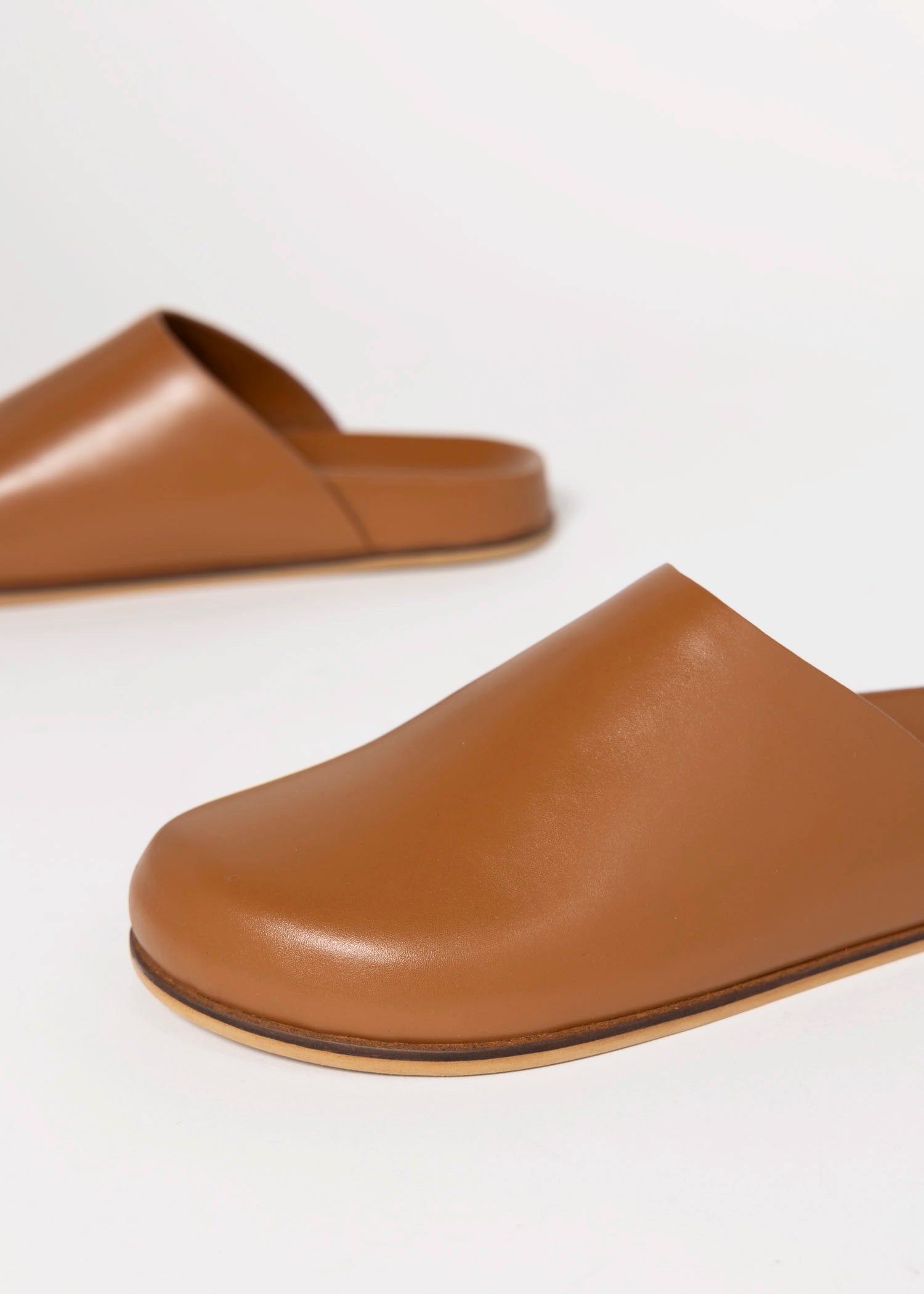 swatch_Caramel intentionally blank agatha leather clog