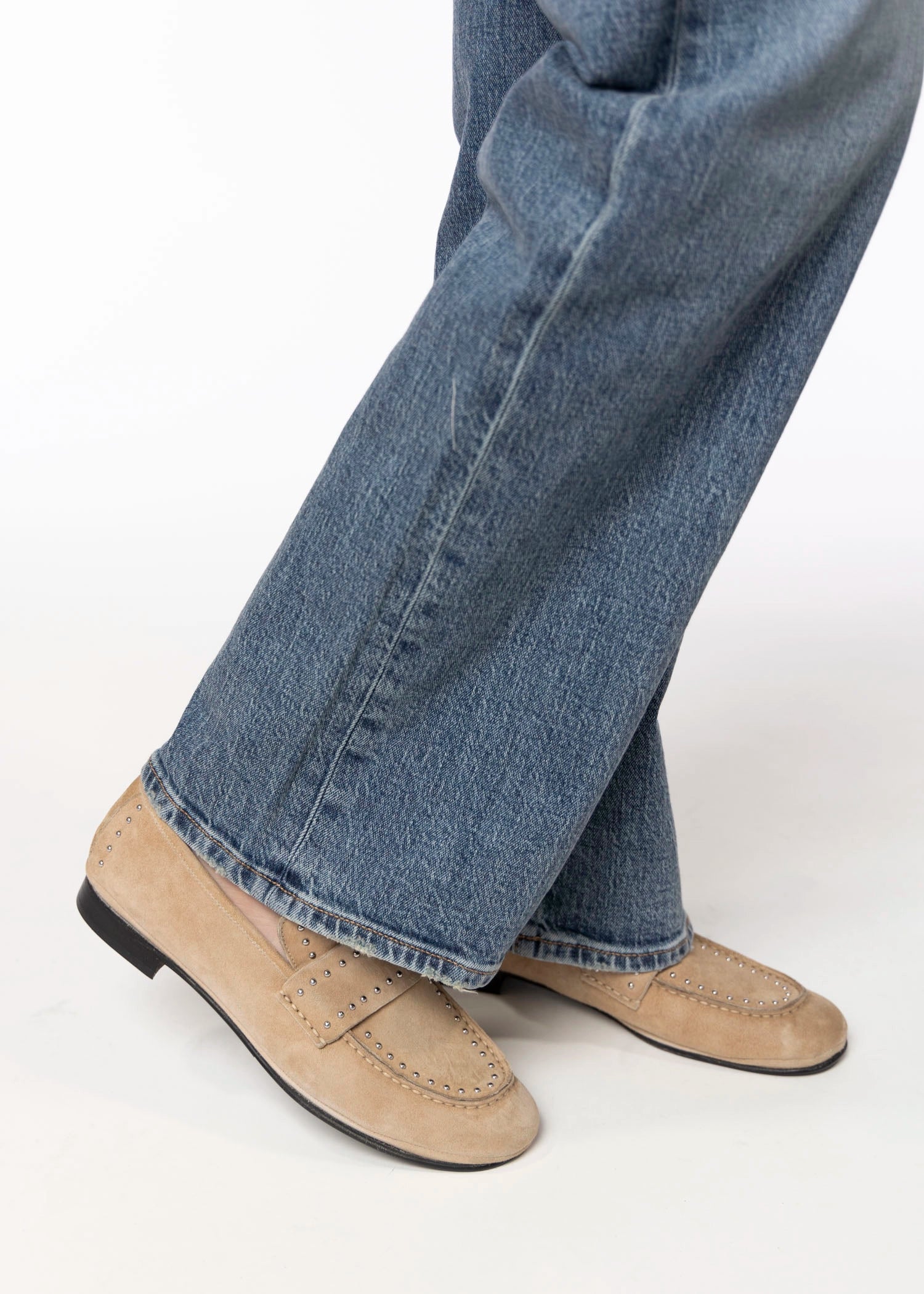 swatch_Camel Suede studded loafer