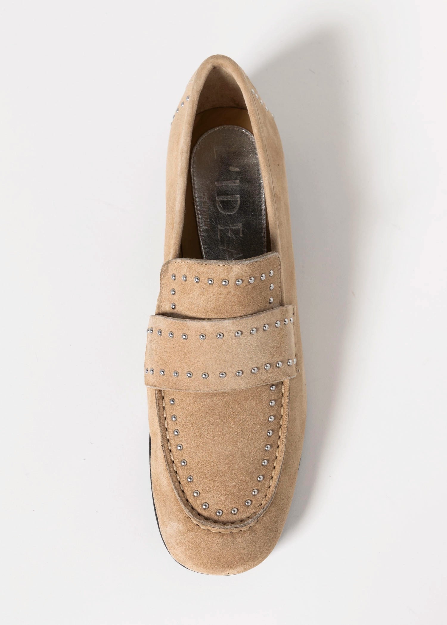 swatch_Camel Suede studded loafer