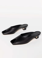 swatch_Black leather peep toe mule L'idea