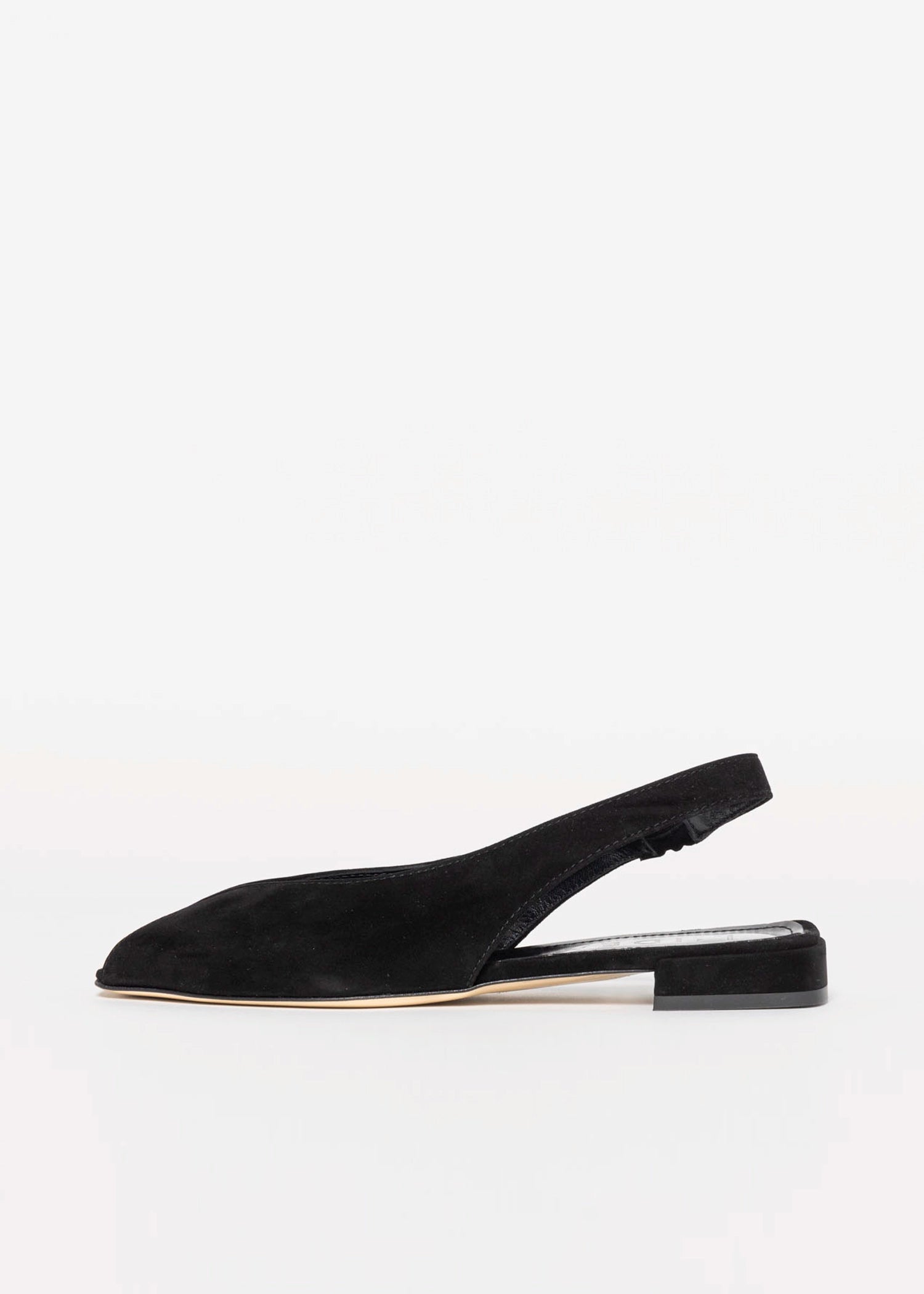 swatch_Black Suede flat peep toe sandal