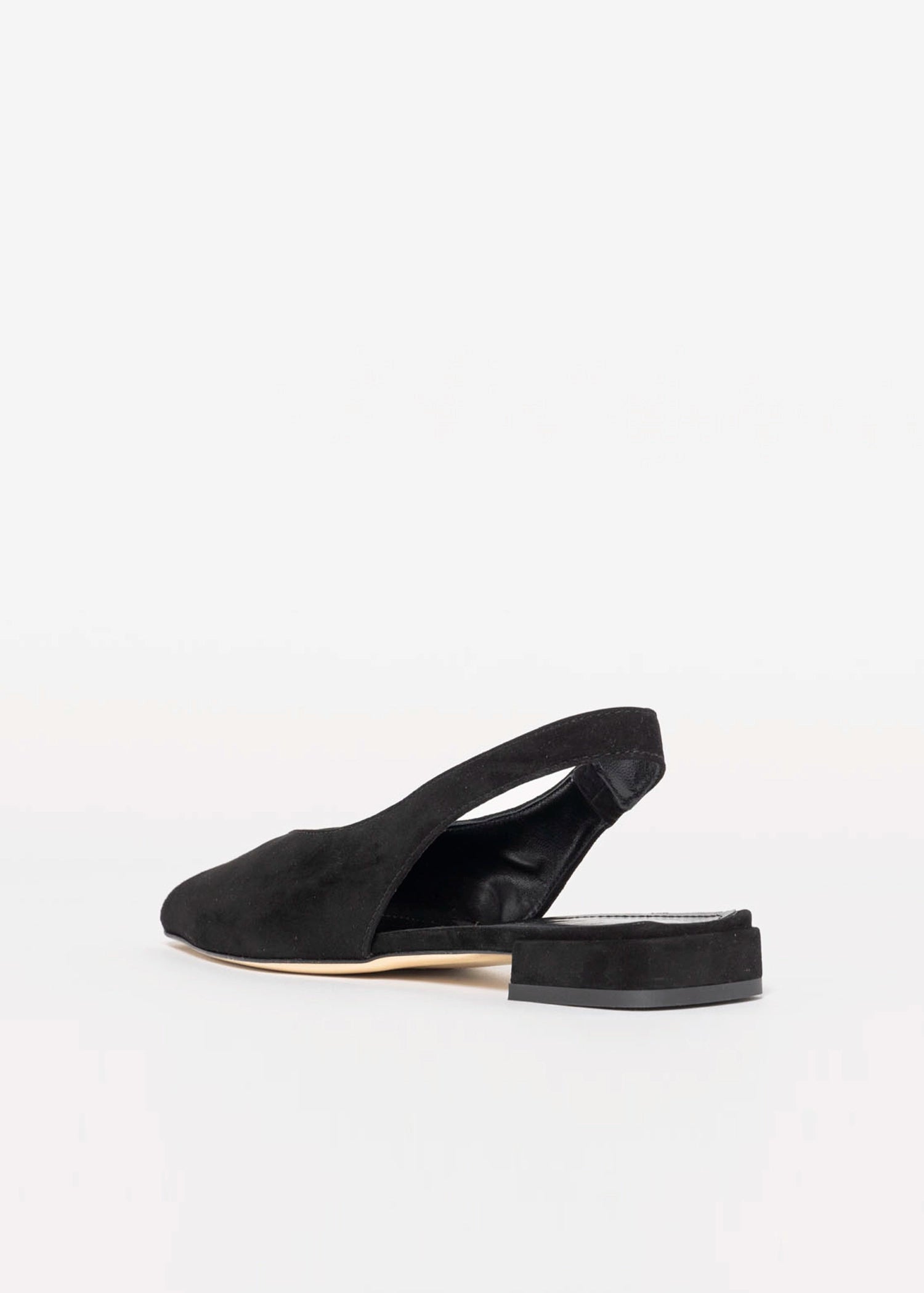 swatch_Black Suede flat peep toe sandal