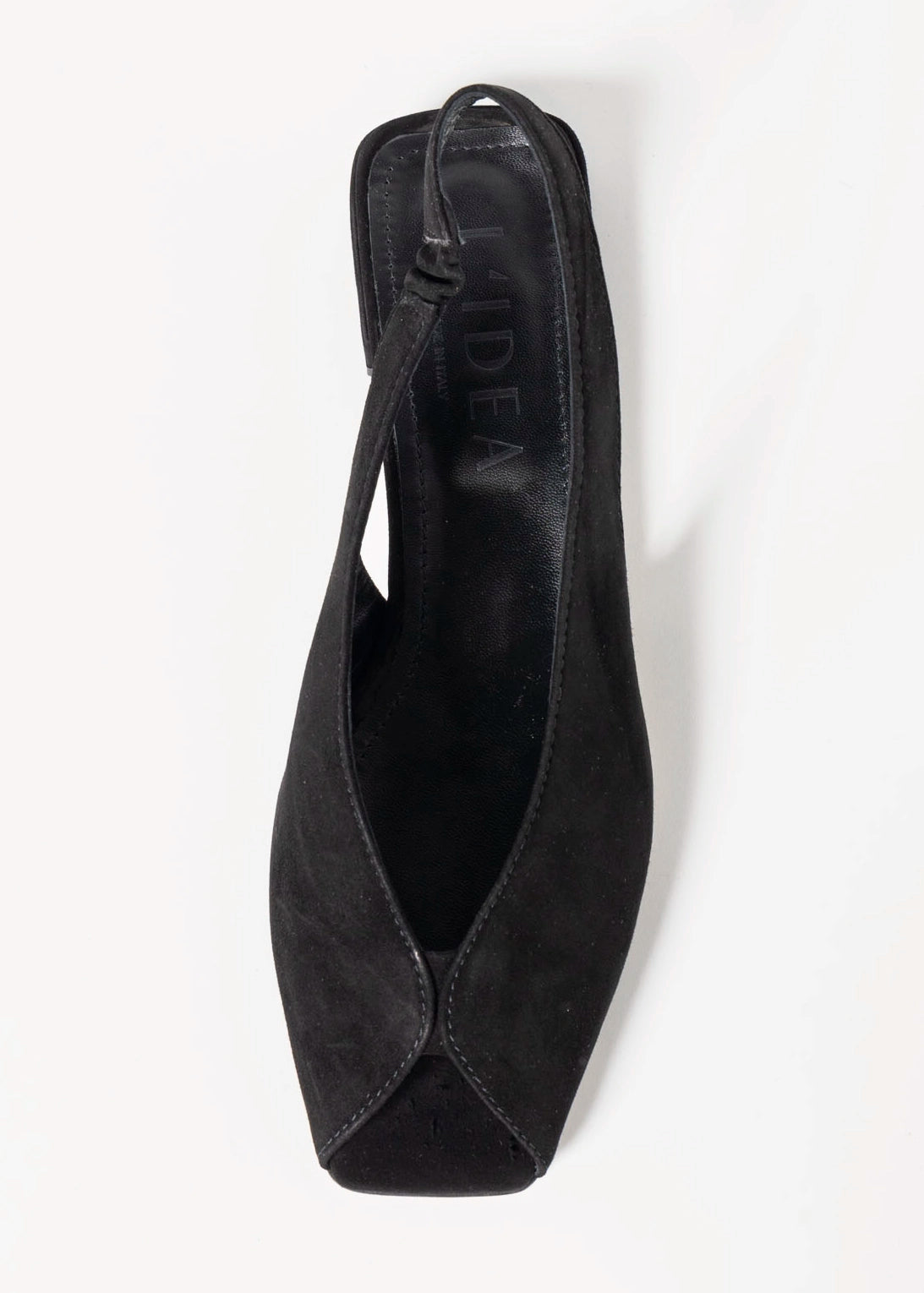 swatch_Black Suede flat peep toe sandal