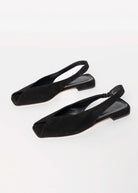swatch_Black Suede flat peep toe sandal