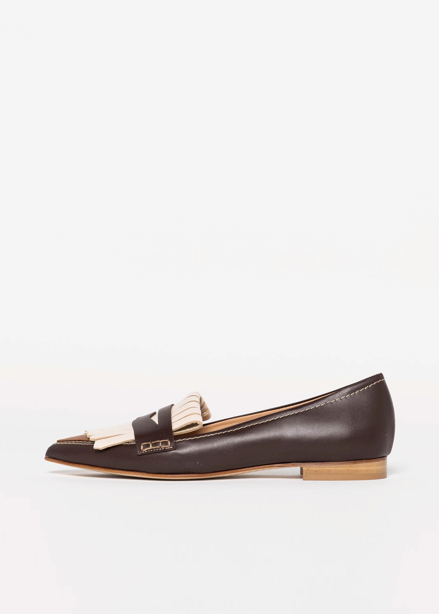 swatch_Brown Multi Leather pointed toe flat