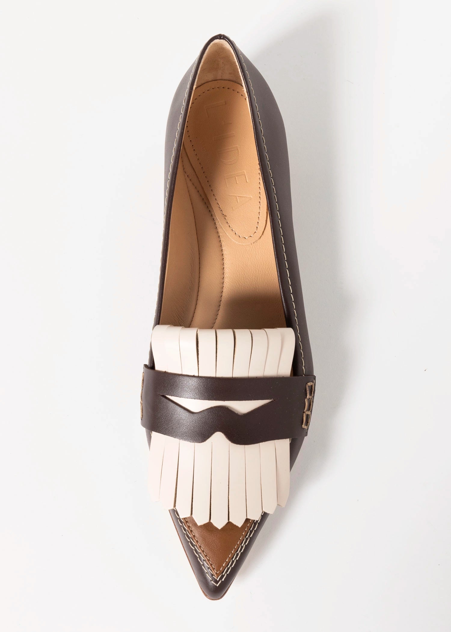 swatch_Brown Multi Leather pointed toe flat