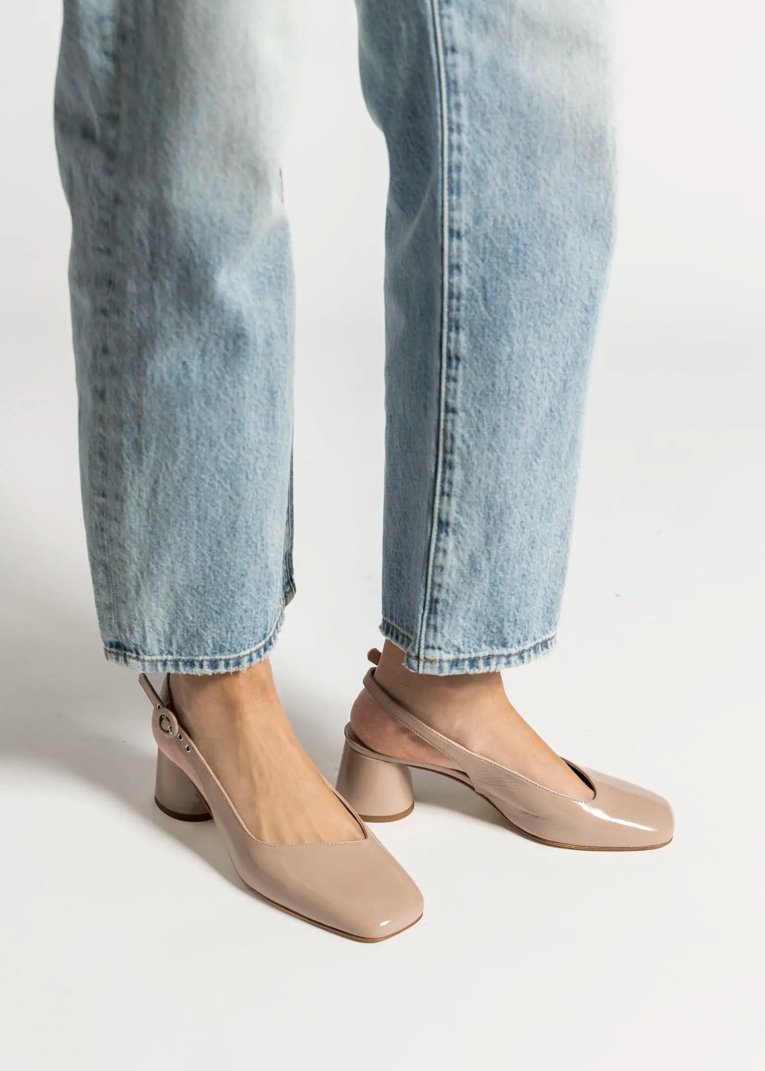 swatch_beige patent cala slingback pump heels