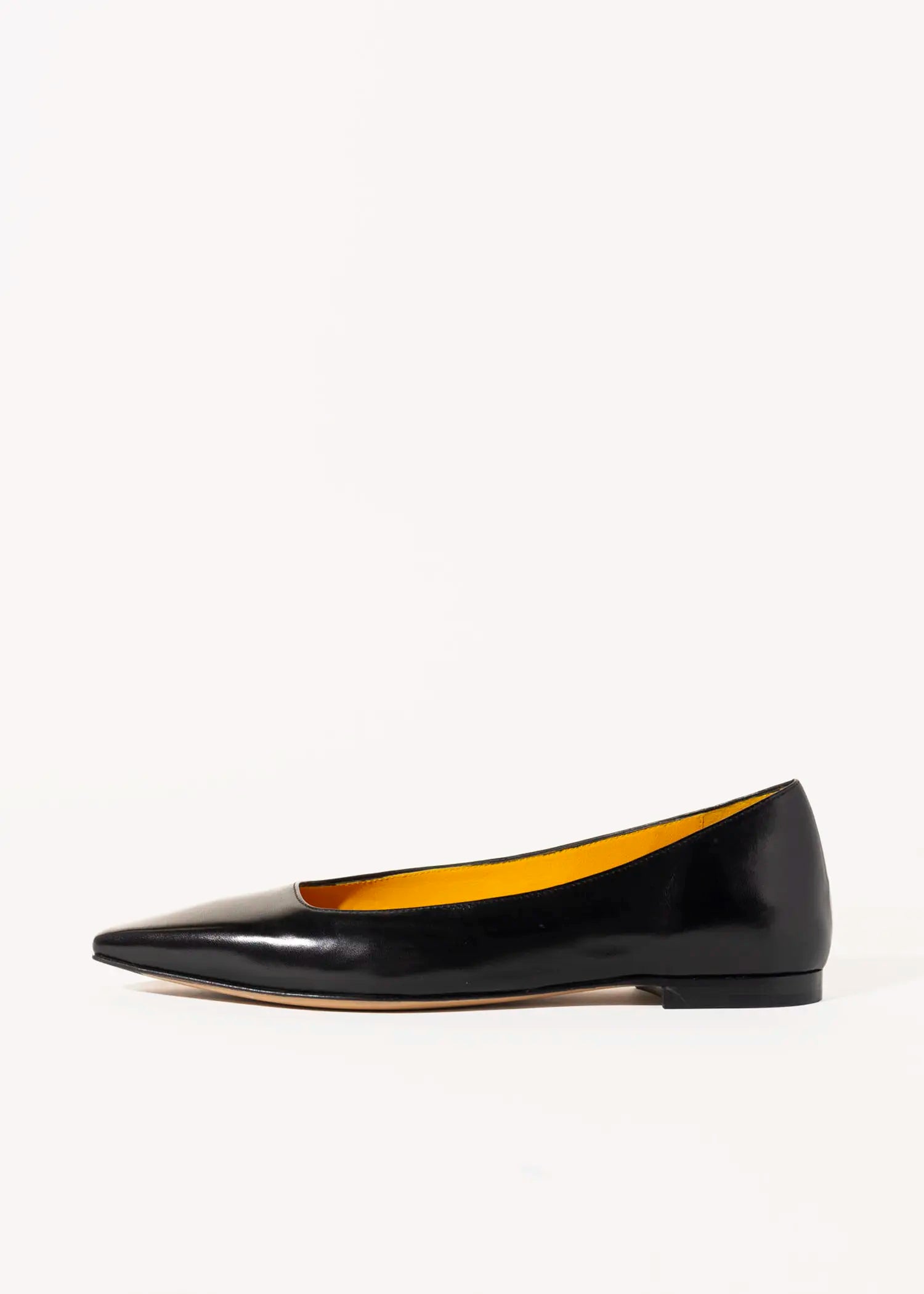 swatch_black leather leather flat flat shoes