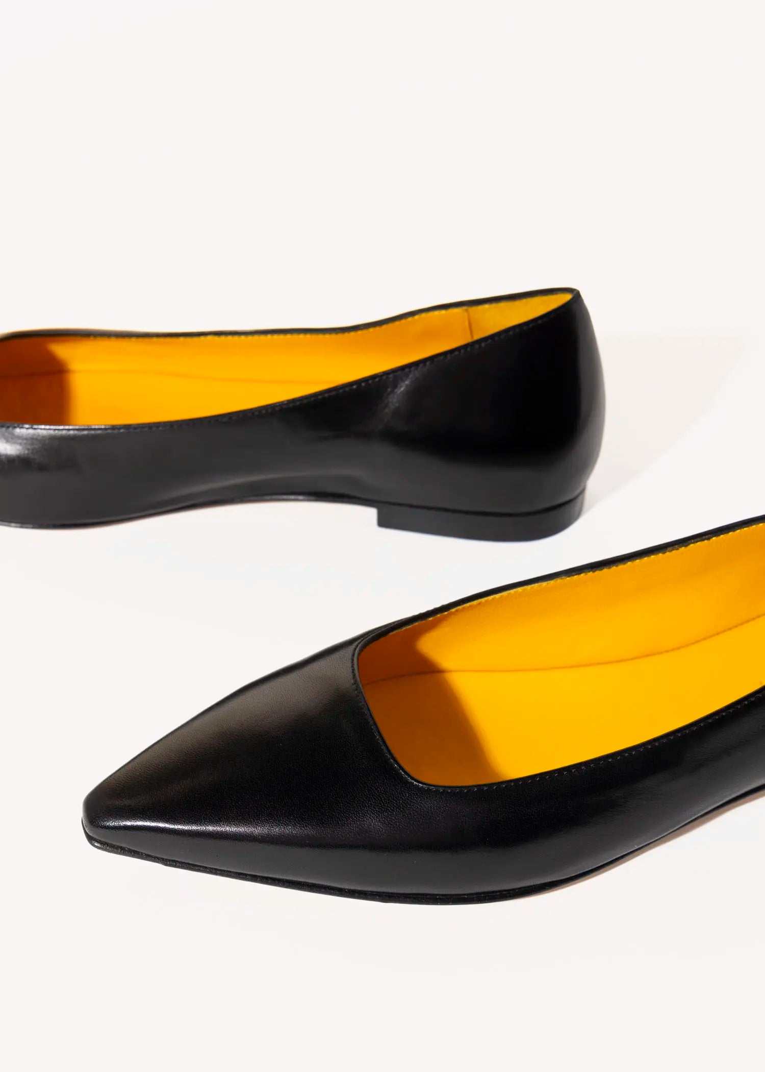 swatch_black leather leather flat flat shoes