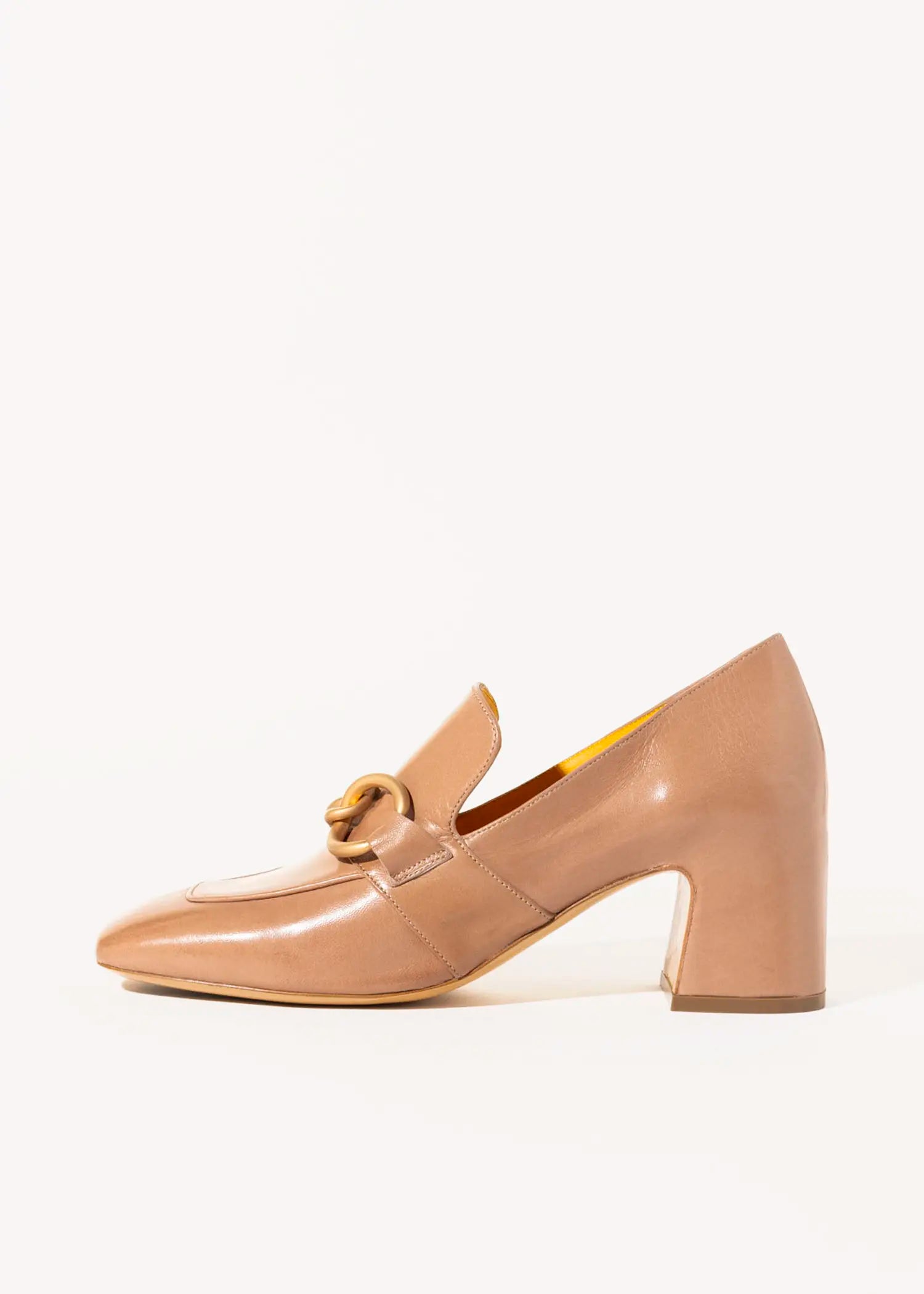 swatch_Sand Leather heeled loafer