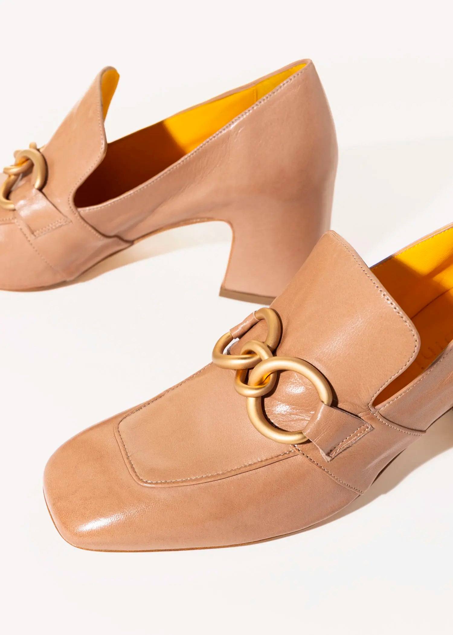 swatch_Sand Leather heeled loafer