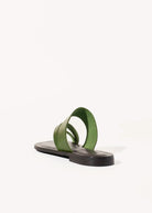 swatch_green leather leather toe ring sandal flat sandals
