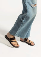 swatch_dark brown leather leather toe ring sandal flat sandals