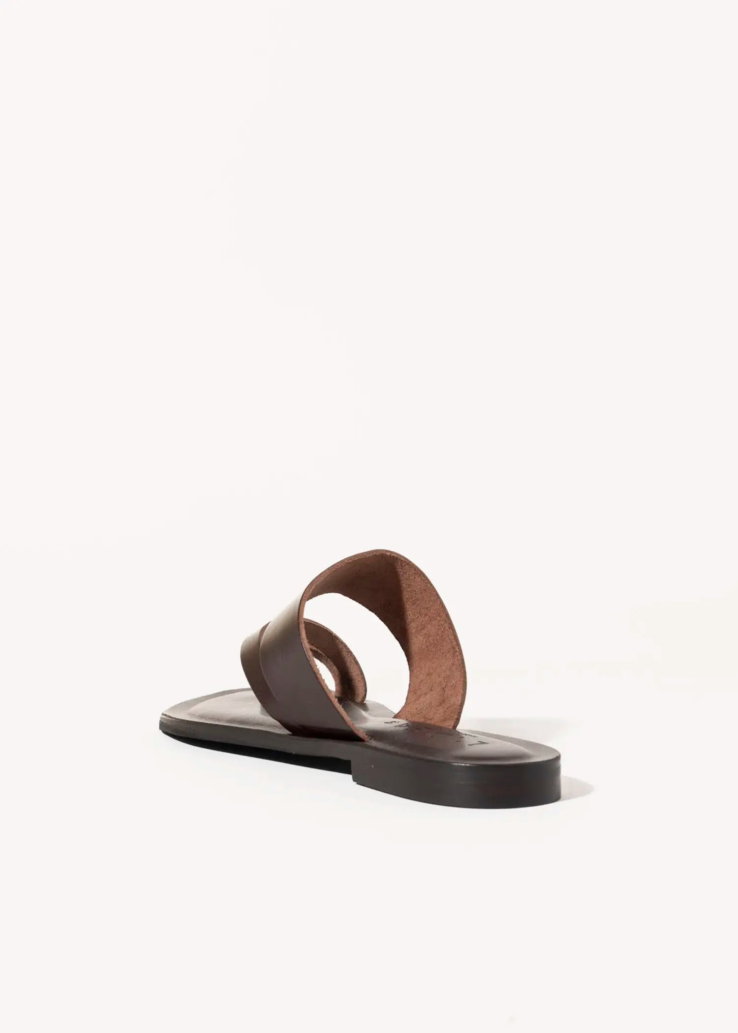swatch_dark brown leather leather toe ring sandal flat sandals