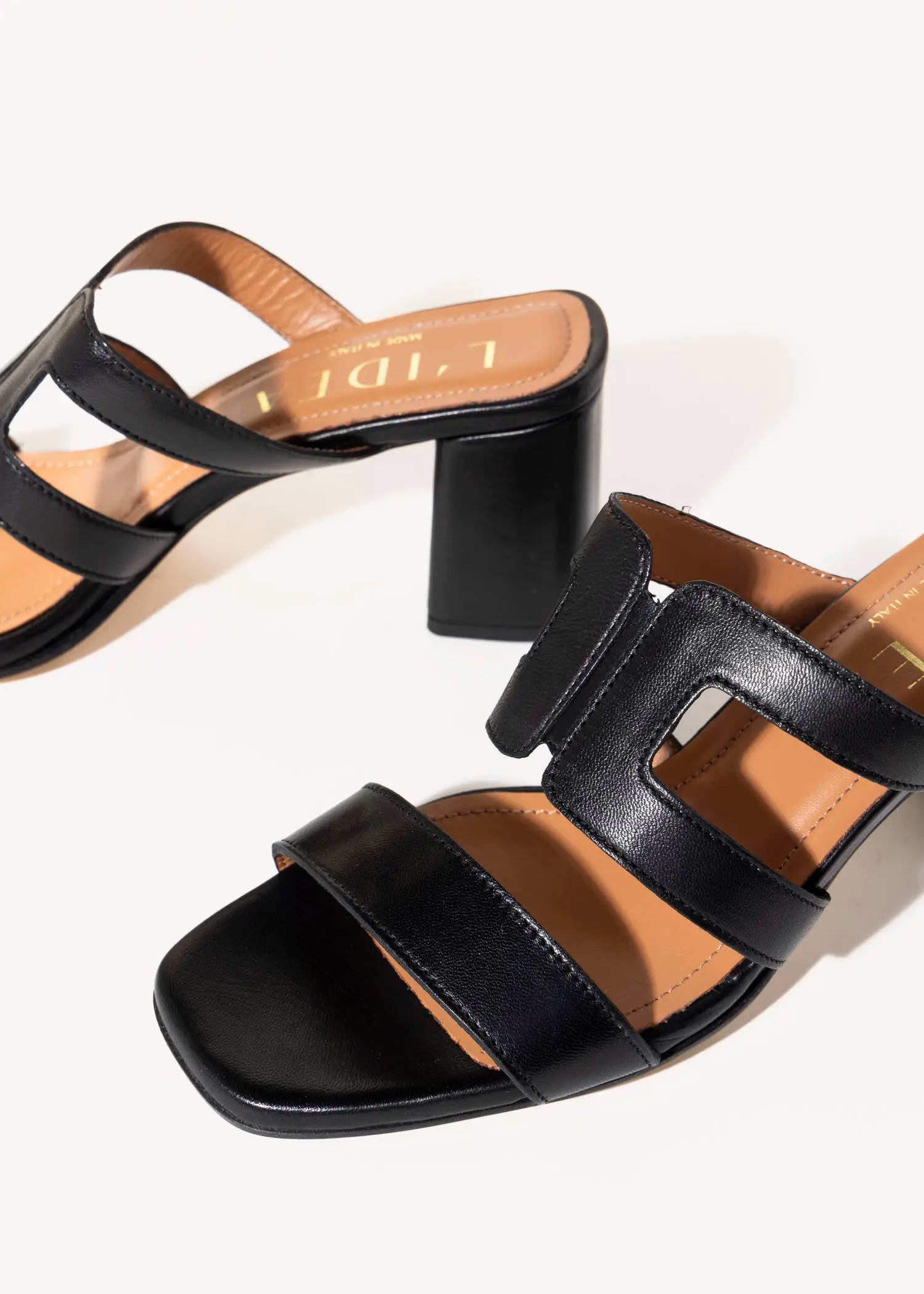 swatch_black leather heeled cutout sandal heeled sandals