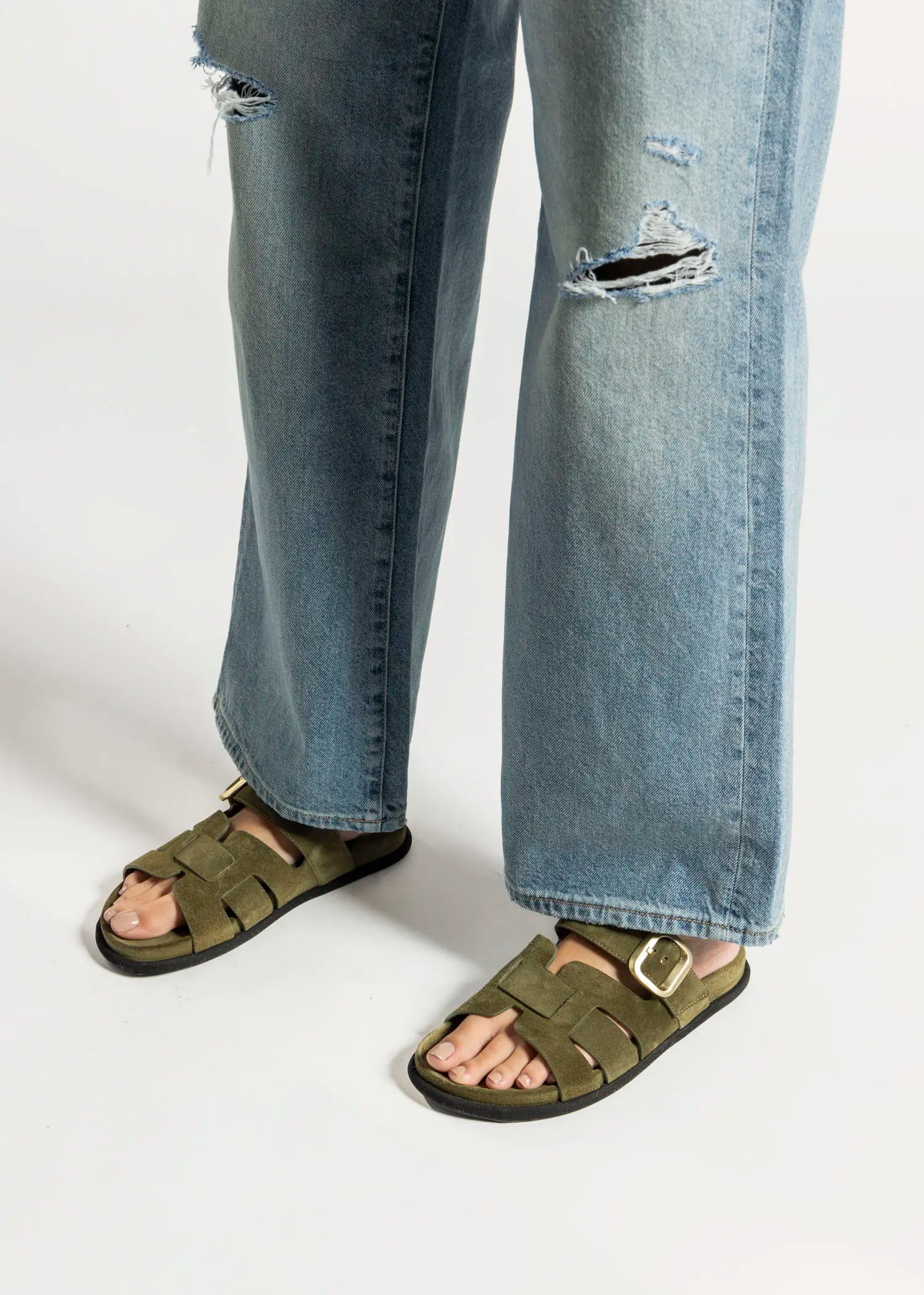 swatch_sage suede suede slide sandal flat sandals