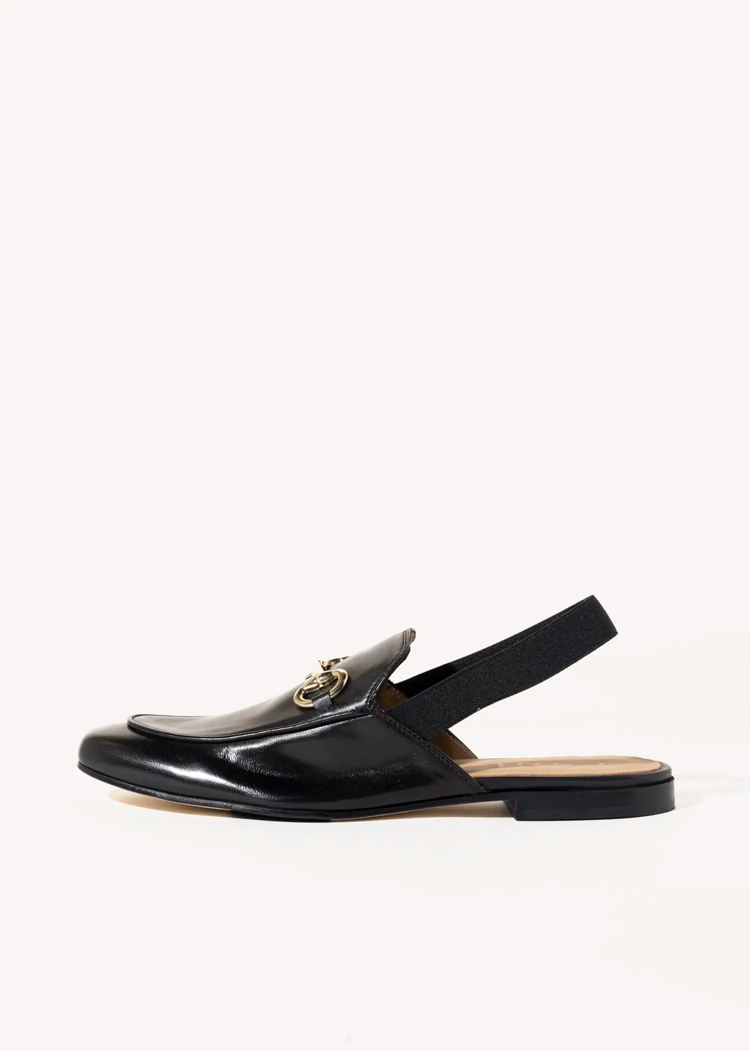 swatch_black leather slingback loafer flat shoes