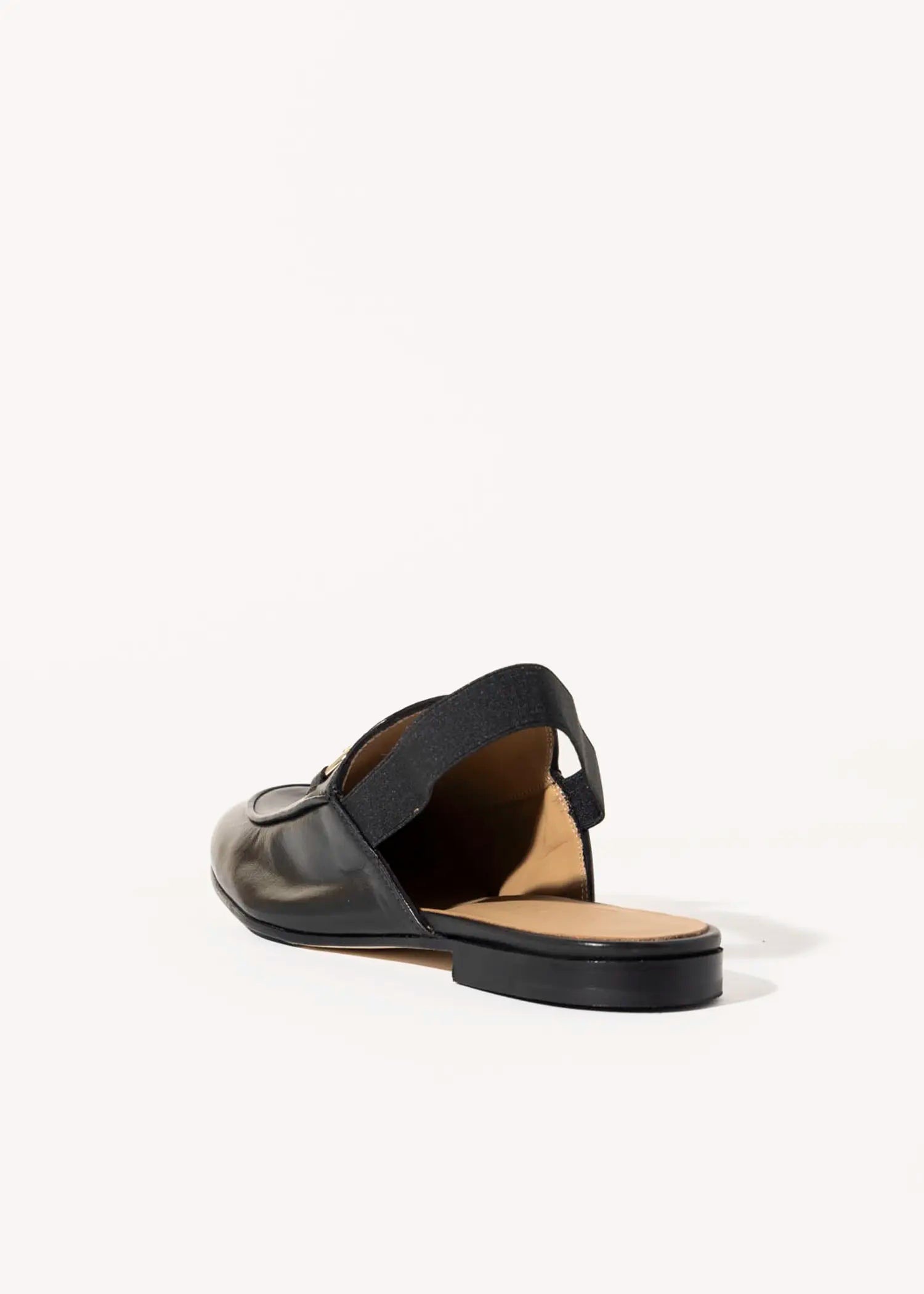 swatch_black leather slingback loafer flat shoes