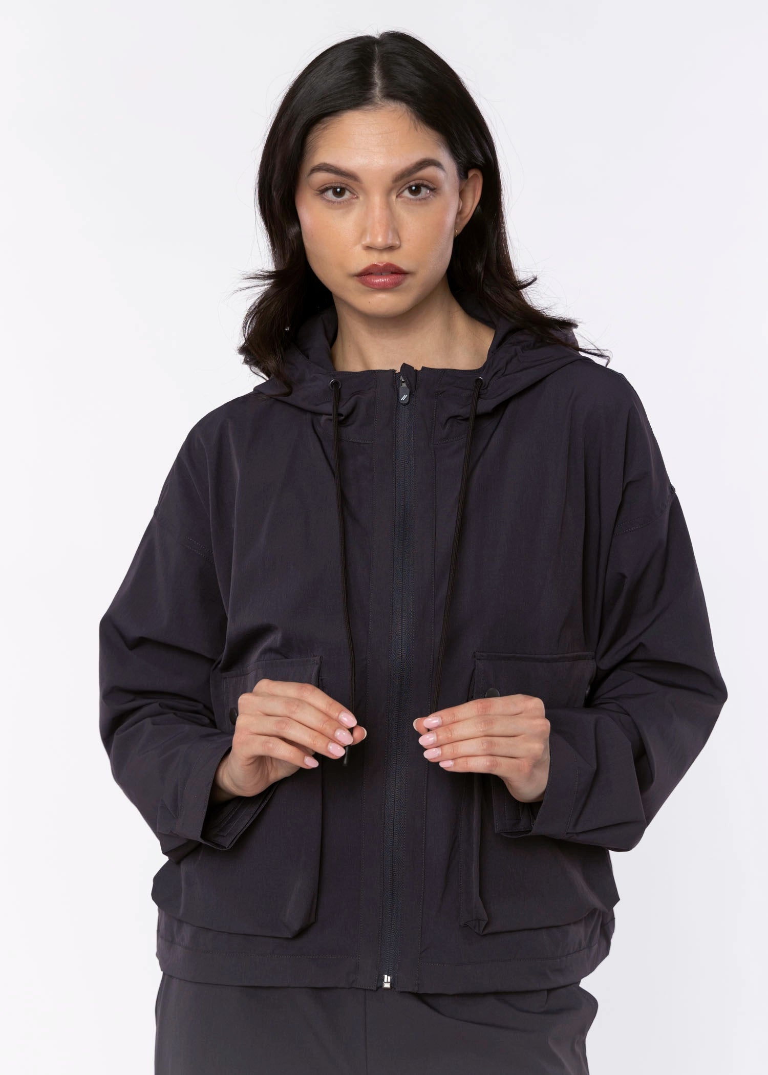 swatch_Charcoal Blue thread and supply walker jacket