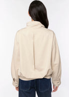 swatch_Beige funnel neck bomber jacket