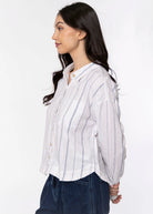 swatch_White/Blue thread and supply madelyn shirt
