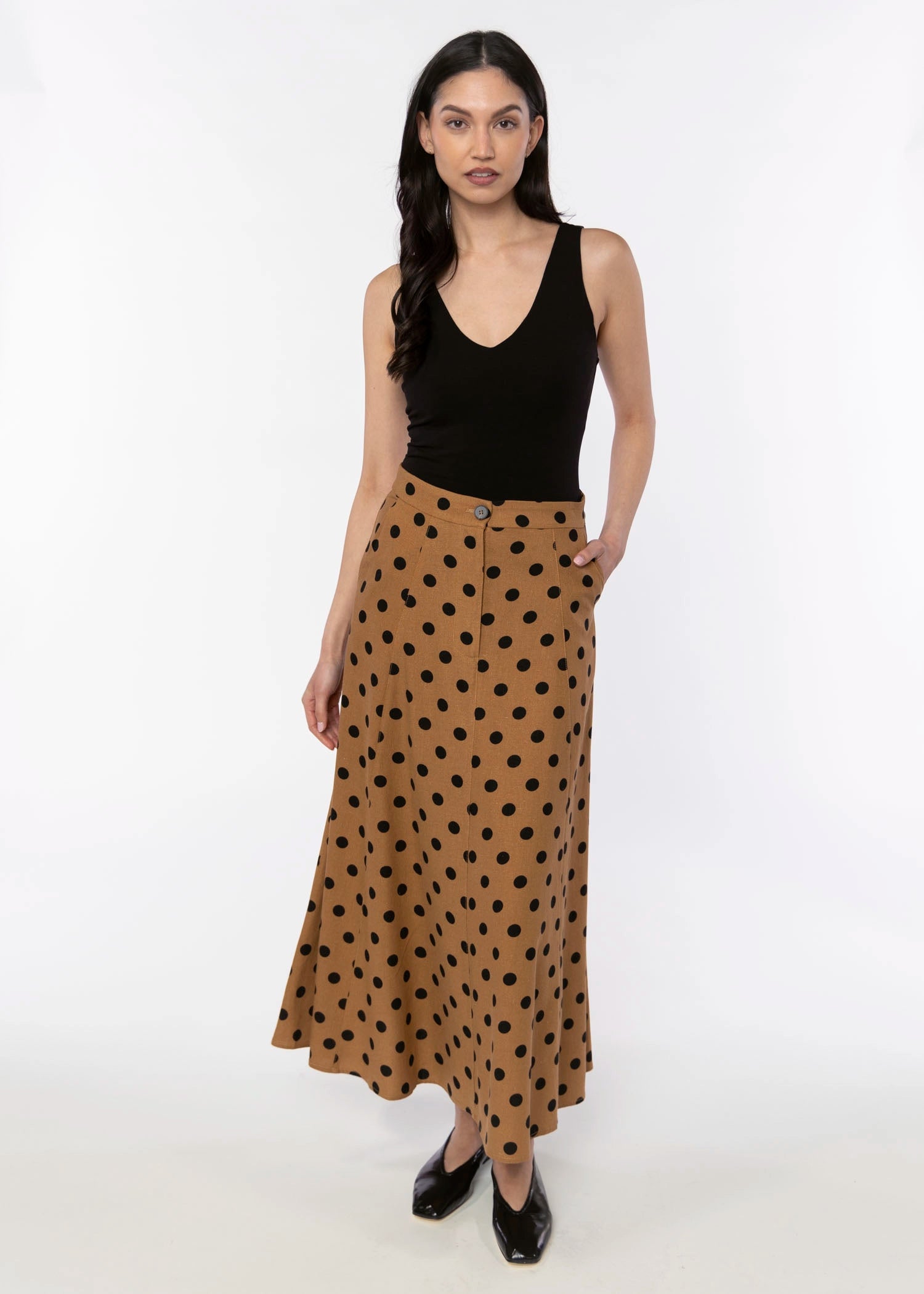 swatch_Mocha linen maxi skirt