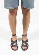 swatch_Charcoal Suede flat suede sandal