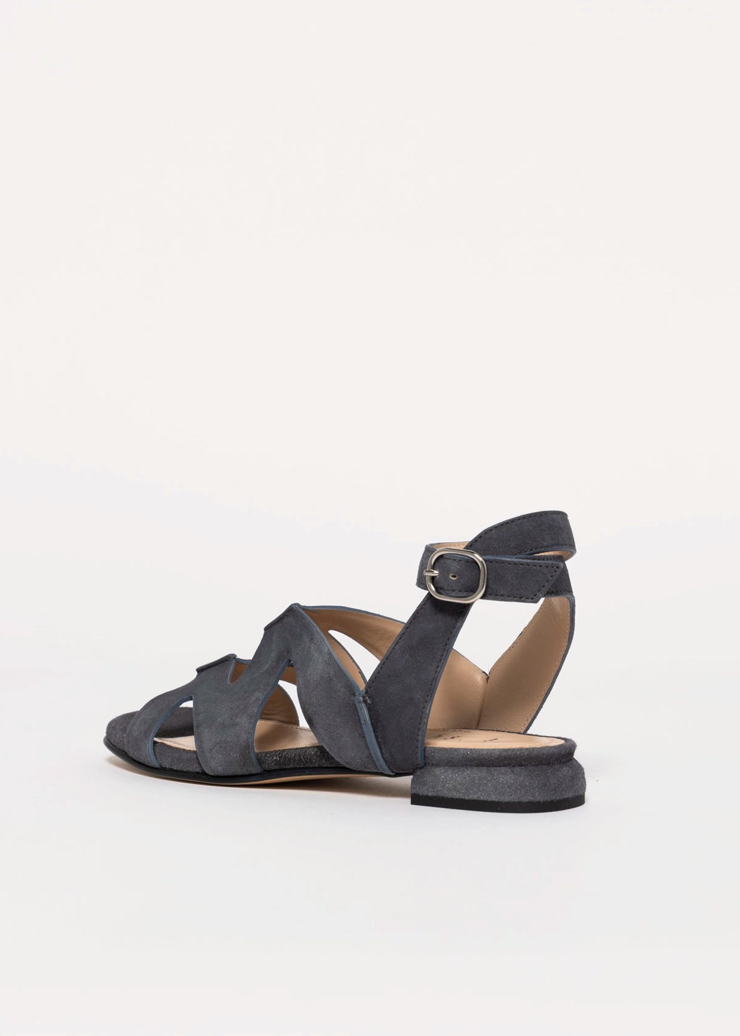 swatch_Charcoal Suede flat suede sandal