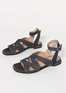 swatch_Charcoal Suede flat suede sandal