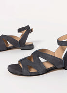 swatch_Charcoal Suede flat suede sandal