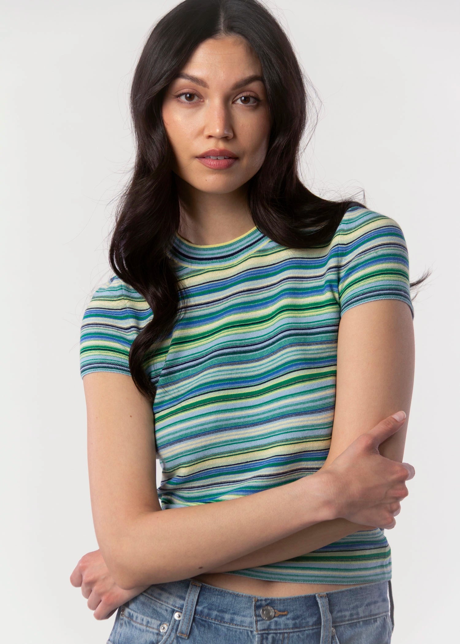 swatch_Blue/Green pistola selene short sleeve top