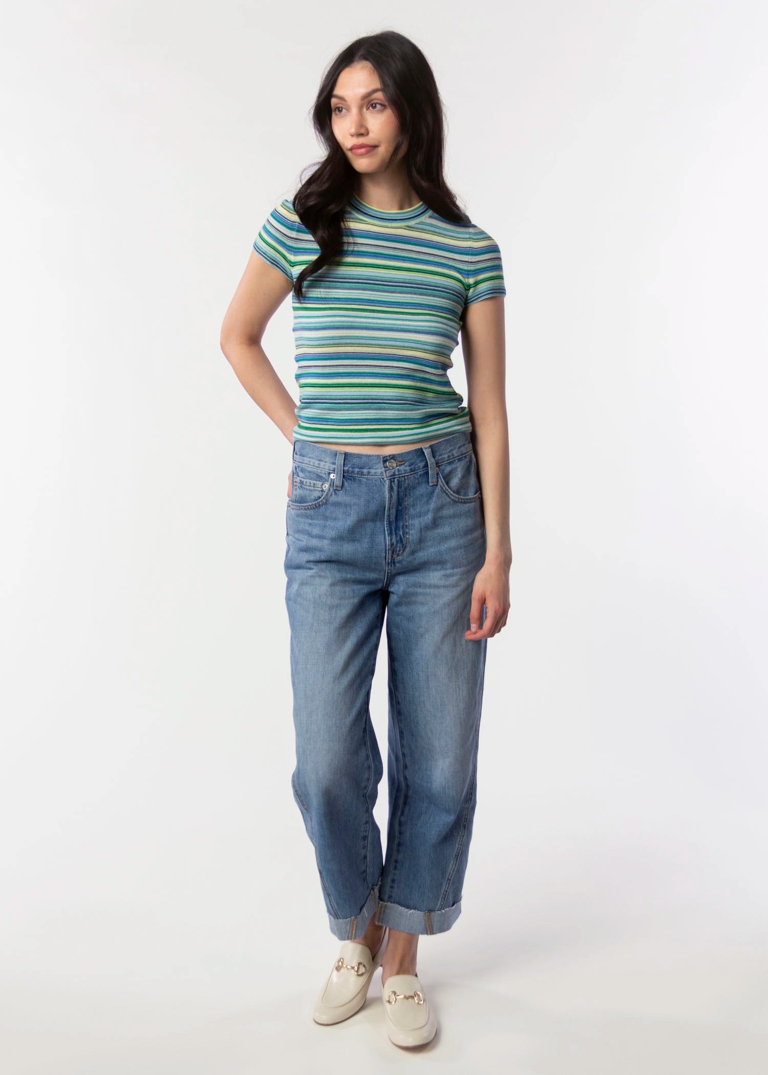 swatch_Blue/Green pistola selene short sleeve top