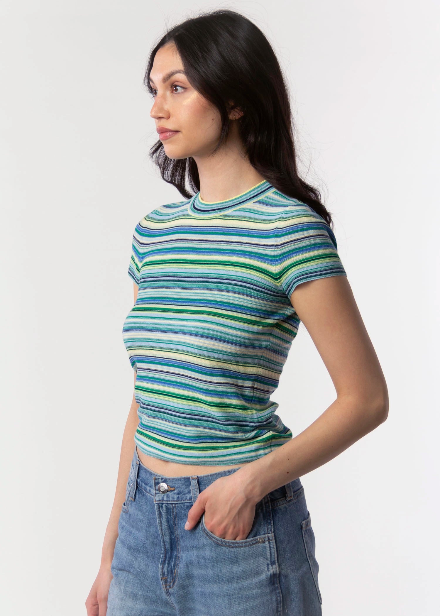 swatch_Blue/Green pistola selene short sleeve top