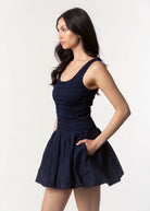 swatch_Navy pistola ilona bubble hem dress