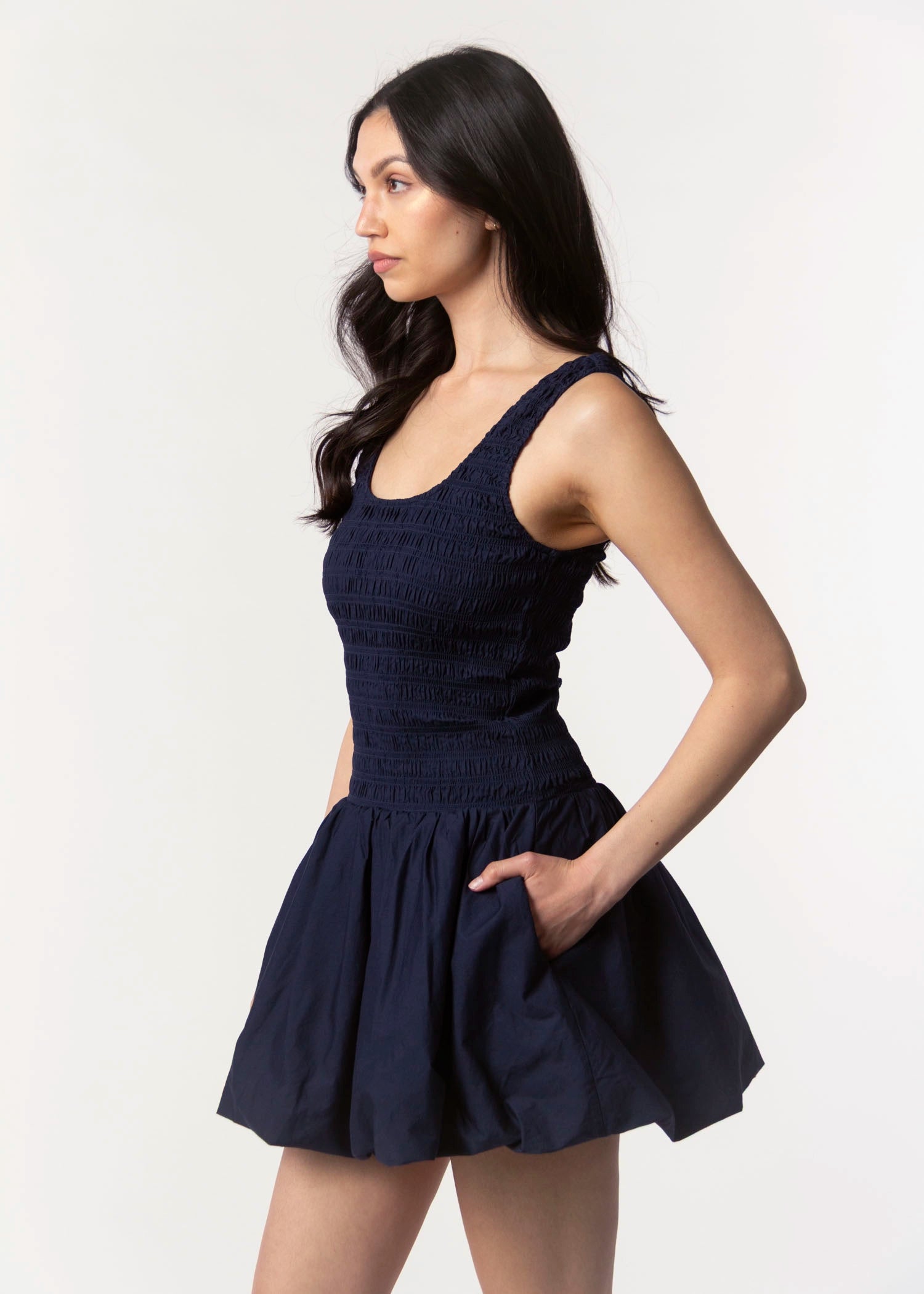swatch_Navy pistola ilona bubble hem dress